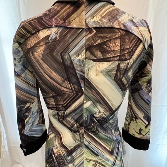 Ted Baker Dress Size 0 Abstract design 3/4 sleeve dress - Picture 4 of 12